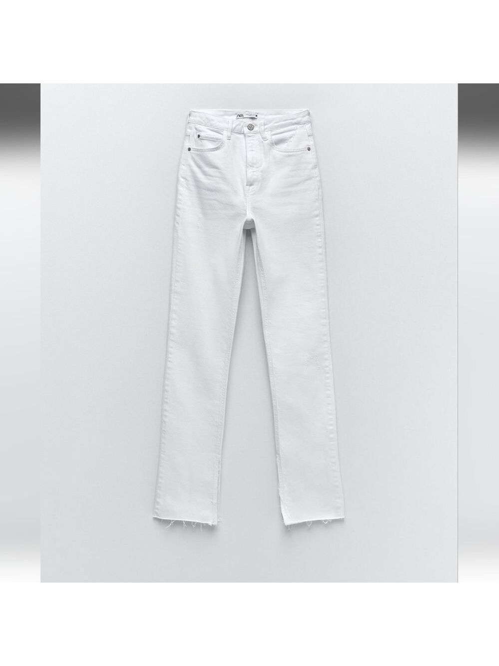 NWT Zara Slim Flare High Rise Jeans With Split Hems, Size 6 - Picture 7 of 11